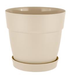 Горшок для цветов InGreen Villa de Fiori с фиксируемым поддоном 2л, D170мм, калифорн-й миндаль